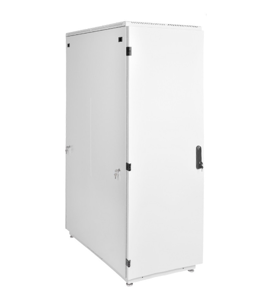 Шкаф коммутационный ЦМО ШТК-М-42.6.10-3ААА 42U 600x1020 мм пер. дв. металл задн. дв. стал. лист 2 бок. пан. направл. под закл. гайки 550 кг серый