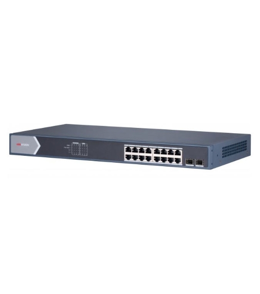 Коммутатор Hikvision DS-3E1518P-SI, 16×1 Гбит/с PoE + 2×1 Гбит/с SFP, управляемый