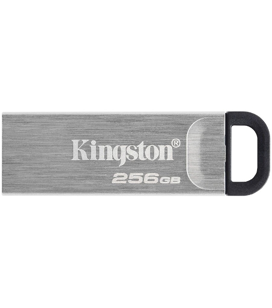 Флешка USB Kingston DataTraveler KYSON (DTKN/256GB), 256Gb, USB 3.2 Gen 1, R/W 200/60, серебристый/черный
