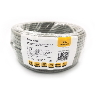 Кабель Cablexpert UPC-5051E-SOL/25, UTP indoor 4x2x0.51, CCA, кат.5е, однож., 25м, серый