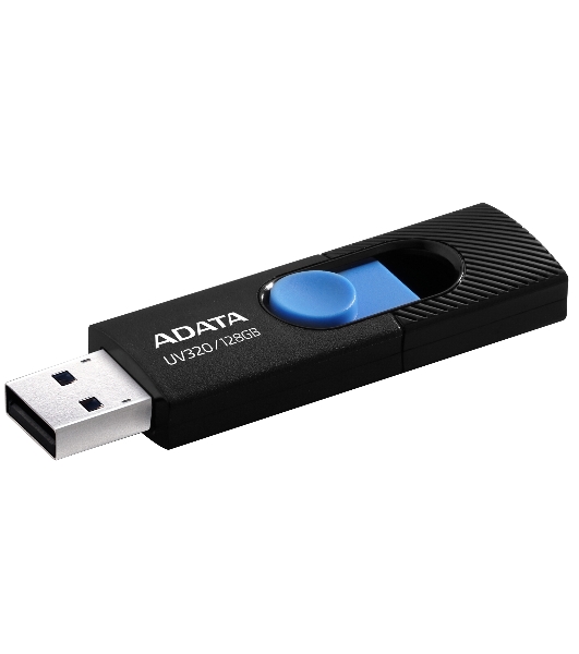 Флешка USB ADATA UV320 (AUV320-128G-RBKBL), 128Gb, USB 3.2, R/W 100/30, черный/голубой