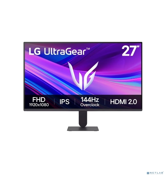 Монитор 27' LG UltraGear 27G411A-B IPS 1920x1080, 144 Гц, 5 мс, 16:9, 250 кд/м², HDMI 2.0, DP 1.4, 3.5 Jack, HDR10, FreeSync, G-Sync Compatible, VESA 100x100, черный