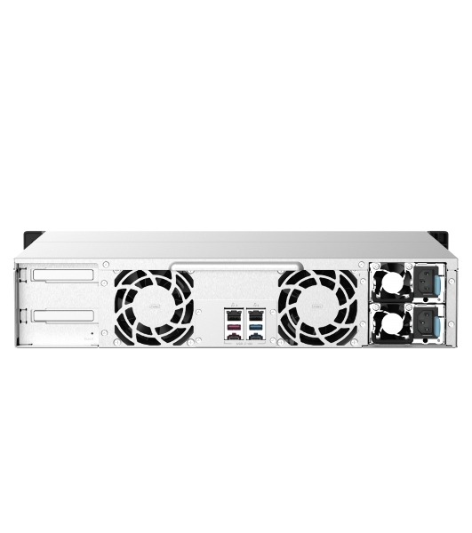 Сетевое хранилище без дисков SMB QNAP TS-1273AU-RP-8G NAS 12 HDD trays, 2x 2.5 GbE, rackmount, 2 PSU. 4-core AMD V1500B2,2 GHz, RAM 8 Gb (8 Gb UDIMM DDR4 (1 x 8 Gb) up to 32 Gb (2 x 16 Gb)). W/o rail kit RAIL-B02