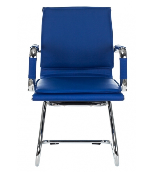 Кресло Бюрократ CH-993-Low-V/blue синий, экокожа, 120 кг, механизм качания, низкая спинка
