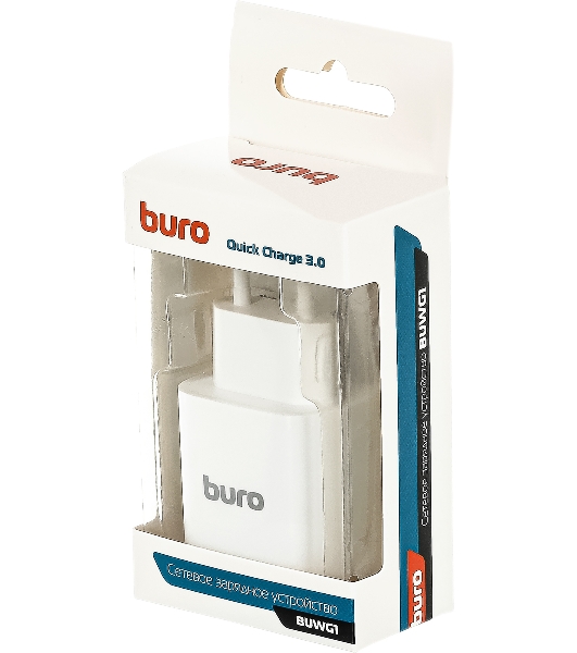 Сетевое зарядное устройство Buro BUWG1 3A QC белый