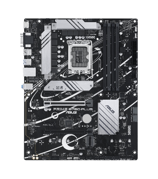 Материнская плата ASUS PRIME B760-PLUS, LGA 1700, Intel B760, 4xDDR5, 4xSATA, 3xM.2, 1xPCIe 4.0 x4, 1xPCIe 5.0 x16, 2xPCIe x1, 1xDP, 1xHDMI, 1xVGA, 2xUSB-A 3.2 Gen 2, 1xUSB-C 3.2 Gen 2x2, 1x 2.5Gb LAN, 3x3.5 мм, 7.1, ATX