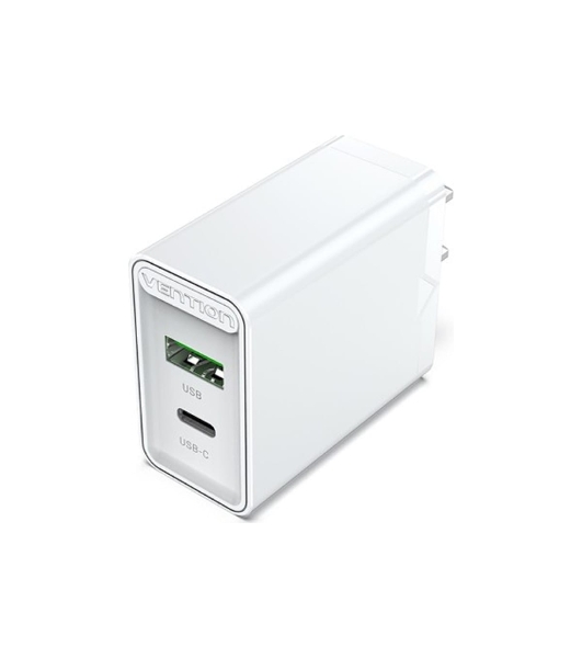 Сетевое зарядное устройство Vention 2-port USB(A+C) Wall Charger (18W/20W) EU-Plug белый
