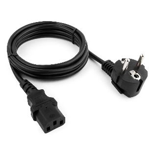 Кабель питания Cablexpert PC-186-1.5-1.5M, Schuko-C13, 3x1.5мм2, 10A, с заземлением, медь, 1.5м, черный, пакет