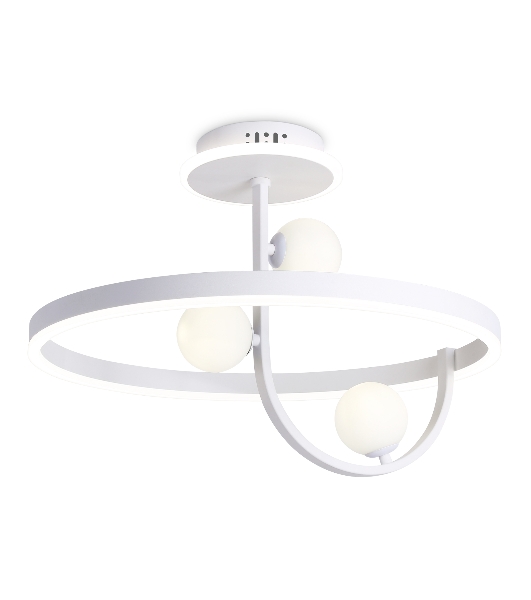 Потолочный светодиодный светильник Ambrella light FL66261/1+3 WH белый 56W 3000K-6400K+G9/3 D500*358 (ПДУ ИК)