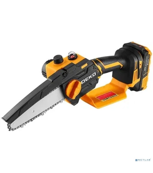 Пила цепная аккумуляторная DEKO DKCHS 20-6 PRO, 4' и 6', 20В, 2x2.2Ач, 2 шины и 2 цепи