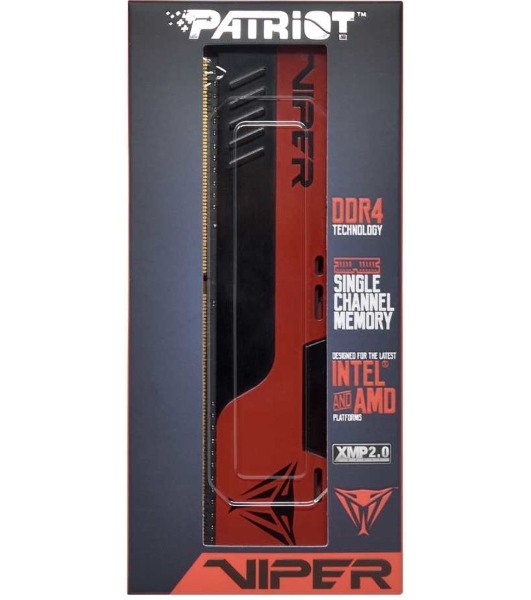 Оперативная память Patriot Viper Elite II, DDR4, 16GB (2x8 GB), 3600 MHz, CL20, DIMM, радиатор, красный, черный