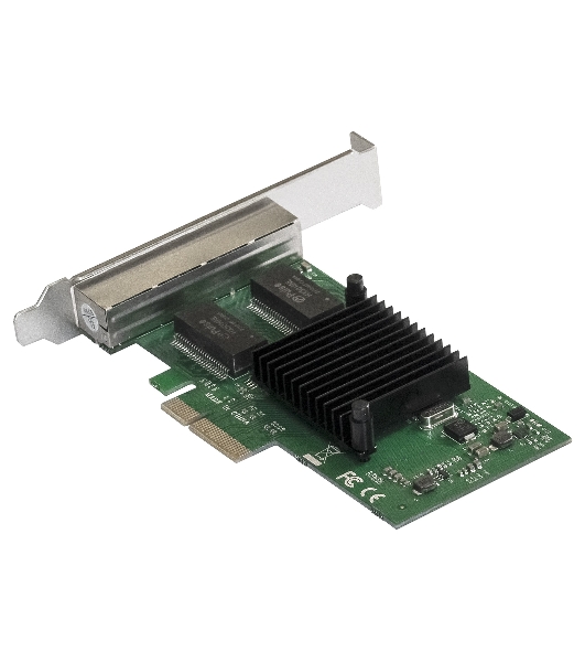 Сетевой адаптер ExeGate EXE-I350-T4V2 (PCI-E x4 v2.1, порты 4xRJ45 (медные), 10/100/1000Mbps, Gigabit NIC Intel Chipset NHI350AM4)