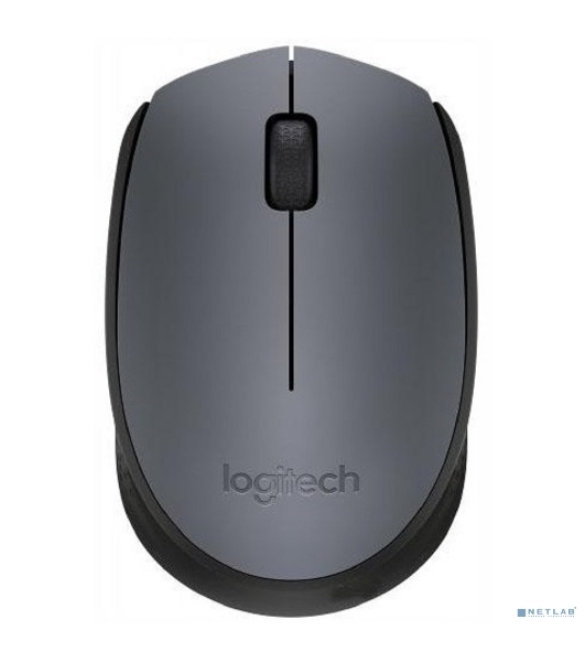Мышь беспроводная Logitech M170 черный/темно-серый, 1000 dpi, радиоканал, USB, кнопки - 3