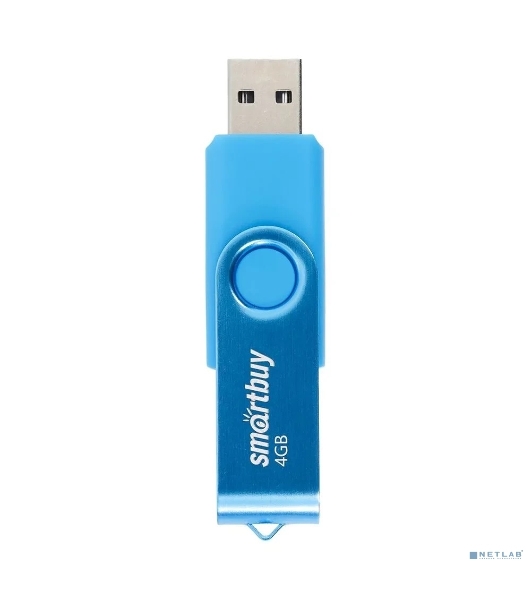 Флешка USB Smartbuy Twist Blue (SB004 Gb2TWB), 4 Gb, USB 2.0, R/W 10/7, синий