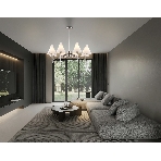 Люстра Ambrella light LH57125/8 SN/FR никель/белый матовый E14/8 max 40W D800*650, фото3