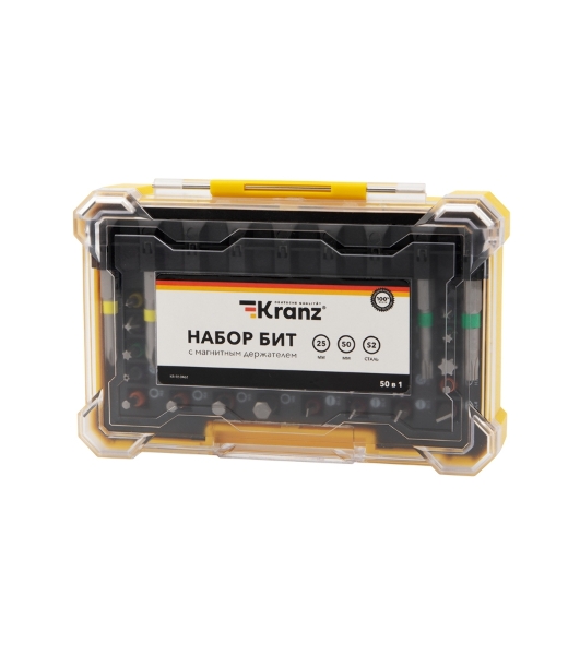 Набор бит Kranz с магнитным держателем 25-50 мм, 49 шт. (50 шт./уп.)