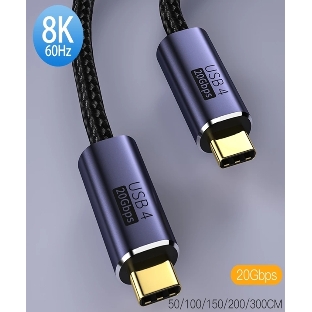Кабель USB4 Type-C на Type-C Thunderbolt 3, PD 100W 0,5м