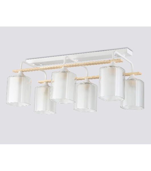 Светильник Ambrella light TR3033247/6 WH/WD белый/дерево E27/6 max 60W 580*340*245