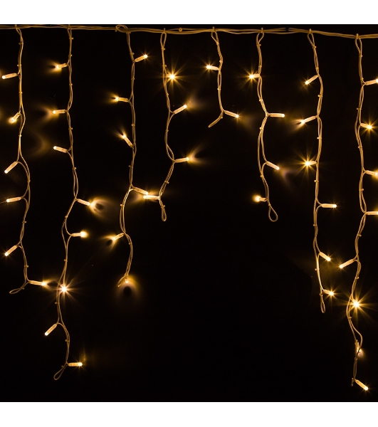 Гирлянда Neon-night Айсикл (бахрома) светодиодный, 5,6 х 0,9 м, белый провод 'каучук', 230 В, диоды теплый белый, 240 LED