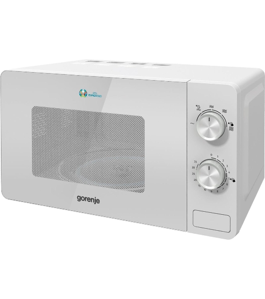 Микроволновая печь Gorenje MO20E1W2 белый, 20 л, 800 Вт, переключатели - поворотный механизм