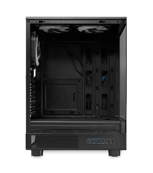 Компьютерный корпус HSPD F510, Panoramic Mid Tower, черный, TG, 0.5 SPCC, 3x120мм ARGb ATX, mATX, mITX 180/280/160мм 1x2.5', 1x3.5', 7xPCI 2xUSB-A 3.0 356x218x467мм