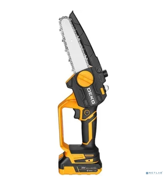Пила цепная аккумуляторная DEKO DKCHS 20-6 PRO, 4' и 6', 20В, 2x2.2Ач, 2 шины и 2 цепи