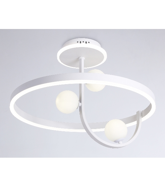 Потолочный светодиодный светильник Ambrella light FL66261/1+3 WH белый 56W 3000K-6400K+G9/3 D500*358 (ПДУ ИК)