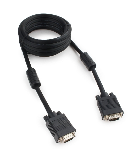 Кабель VGA Premium Cablexpert CC-PPVGA-10-B, 15M/15M, 3.0м, черный, тройной экран, феррит.кольца, пакет