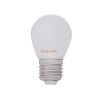 Лампа светодиодная филаментная Rexant Шарик GL45 9.5 Вт 915 Лм 2700K E27 матовая колба, фото 1