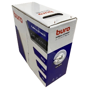 Кабель сетевой Buro BU-CCA-050-100m UTP 4 пары cat5E solid 0.51мм CCA 100м серый