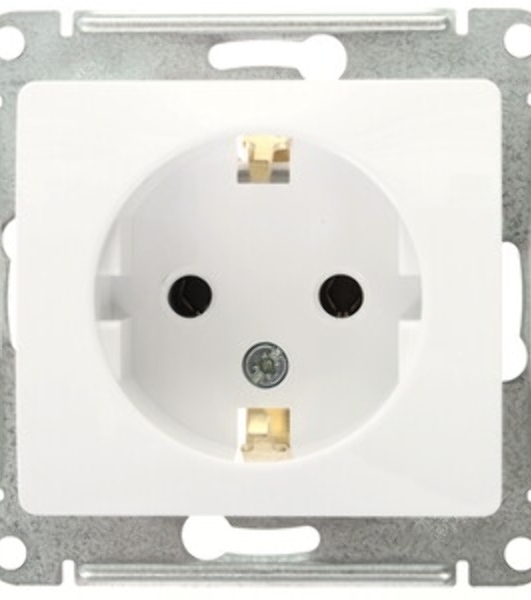 Механизм розетки 1-м СП Glossa 16А с заземл. бел. SchE GSL000143