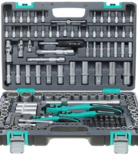 Набор инструментов Stels 141141/4'' 3/8'' 1/2'' cr-v s2 усиленный кейс 151 предм.