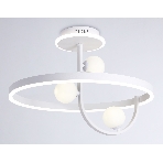 Потолочный светодиодный светильник Ambrella light FL66261/1+3 WH белый 56W 3000K-6400K+G9/3 D500*358 (ПДУ ИК), фото5