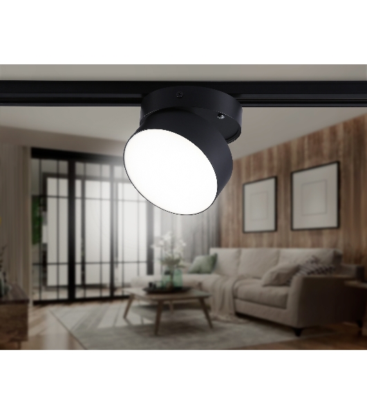 Трековый однофазный светодиодный светильник Ambrella light GL6879 BK черный LED 16W 4200K D115*90