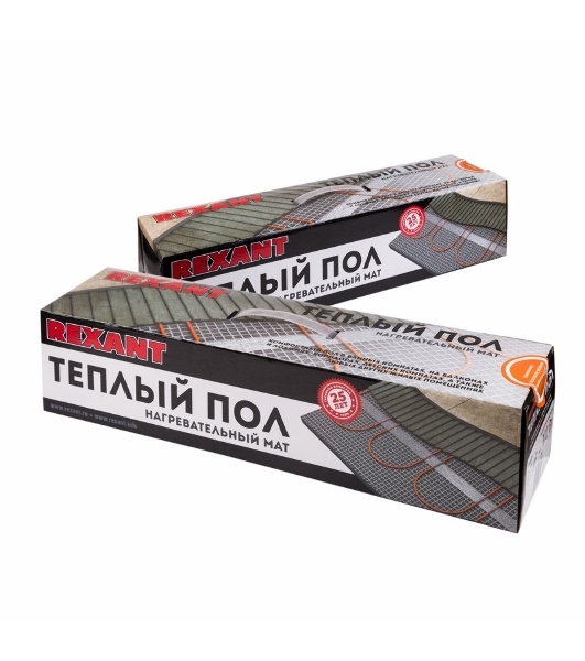 Теплый пол (нагревательный мат) Rexant Extra, площадь 7,0 м2 (0,5 х 14,0 метров), 1120Вт, (двух жильный)