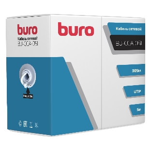 Кабель сетевой Buro BU-CCA-051 UTP 4 пары cat5E solid 0.50мм CCA 305м серый