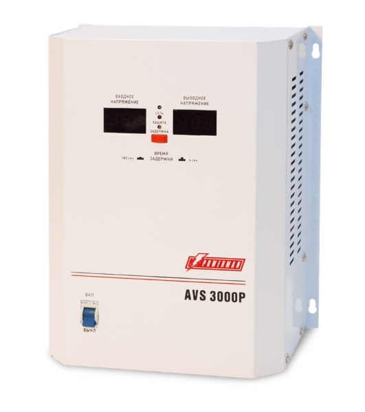 Стабилизатор напряжения Powerman AVS-P Voltage Regulator 3000VA, Digital Indication, Wall Mount, Hardwire Input/Output, 230V, 1 year warranty, White