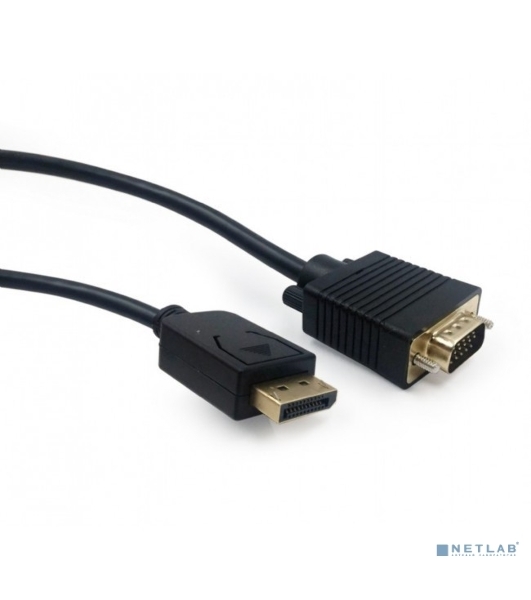 Кабель DisplayPort->VGA Cablexpert CCP-DPM-VGAM-5M, 5м, 20M/15M, черный, экран, пакет