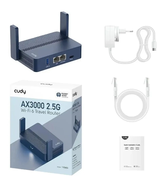 Маршрутизатор Cudy TR3000, AX3000, 2,5 Gbит/с (WAN) + 1 Gbит/с (LAN)1 USB3.0, MU-MIMO, Mesh (TR3000)