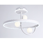 Потолочный светодиодный светильник Ambrella light FL66261/1+3 WH белый 56W 3000K-6400K+G9/3 D500*358 (ПДУ ИК), фото3