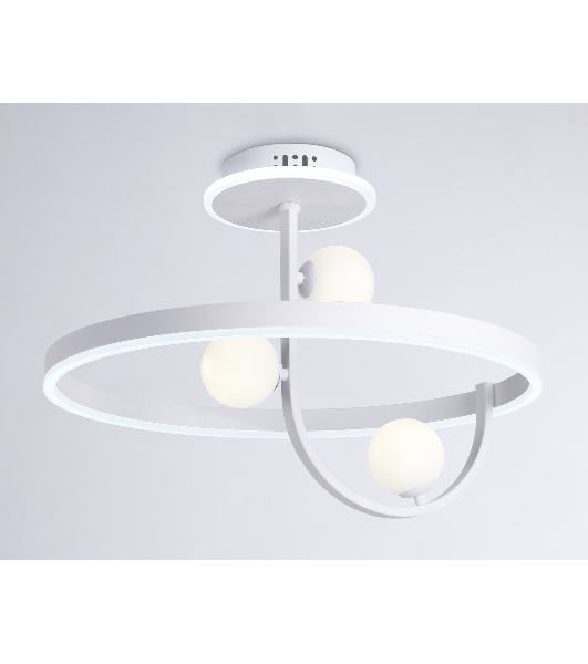 Потолочный светодиодный светильник Ambrella light FL66261/1+3 WH белый 56W 3000K-6400K+G9/3 D500*358 (ПДУ ИК)