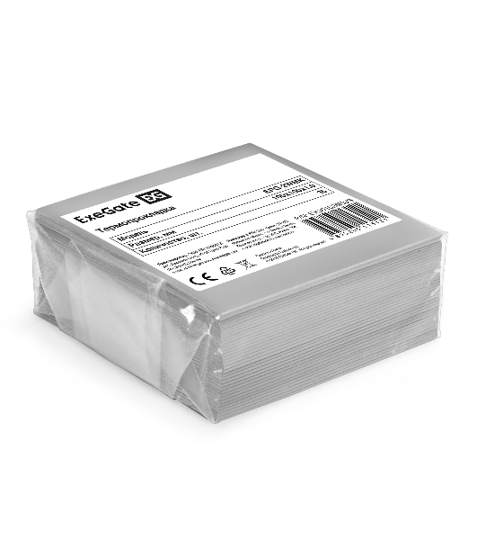 Термопрокладка ExeGate EPG-2WMK (100x100x1.0 mm, 1,7 Вт/ (м•К), теплопроводящая клейкая двухсторонняя, комплект 35шт)