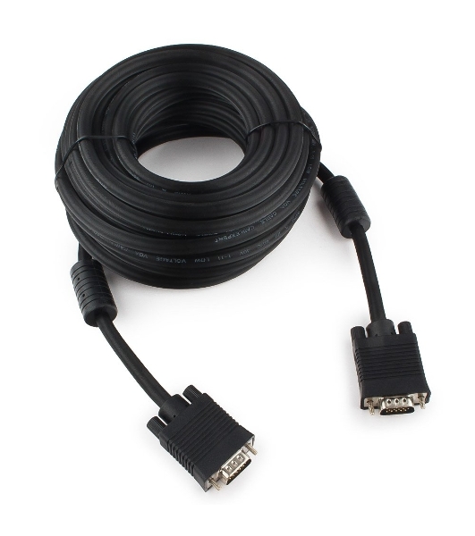 Кабель Gembird/Cablexpert VGA Premium, 15M/15M, 10м, черный, тройной экран, феррит.кольца