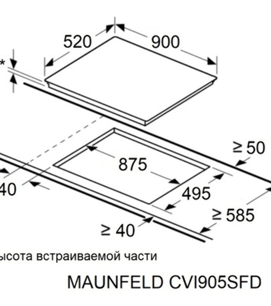 Индукционная варочная панель Maunfeld CVI905SFLGR
