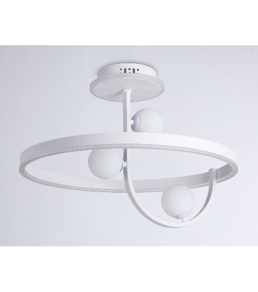 Потолочный светодиодный светильник Ambrella light FL66261/1+3 WH белый 56W 3000K-6400K+G9/3 D500*358 (ПДУ ИК)