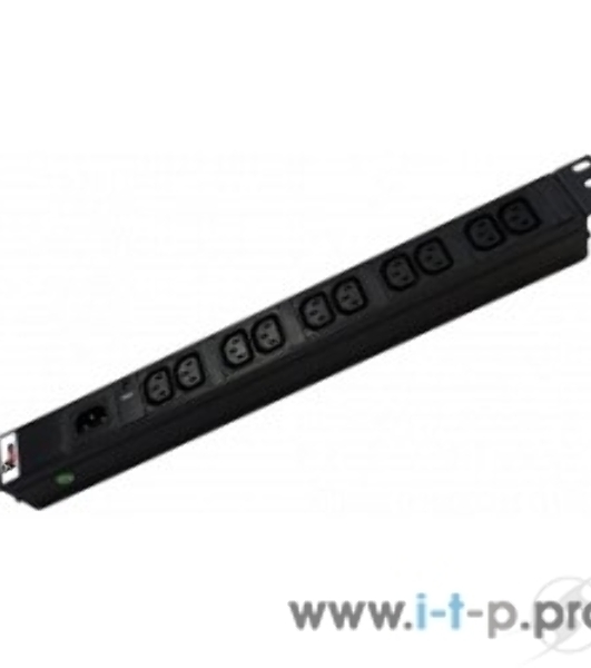Аксессуар ЦМО Блок розеток Rem-10 без шнура с инд., 10 IEC 60320 C13, вход IEC 60320 C14, 10A, алюм., 19' (R-10-10C13-I-440-Z)