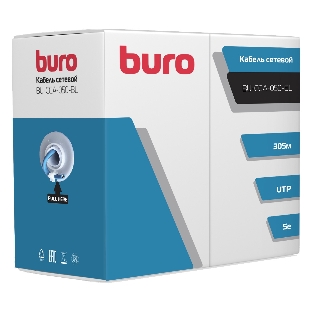 Кабель сетевой Buro BU-CCA-050-BL UTP 4 пары cat5E solid 0.50мм CCA 305м синий