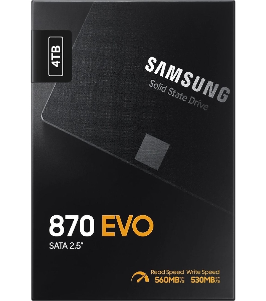 Накопитель SSD Samsung 870 EVO, 4TB, SATA III, 2.5', R/W 560/530