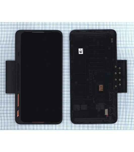 Дисплей для Asus ZS660KLS черный с рамкой
