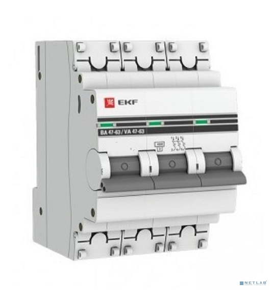 Выключатель автоматический EKF mcb4763-3-16C-pro 3P 16А (C) 4,5kA ВА 47-63 EKF PROxima